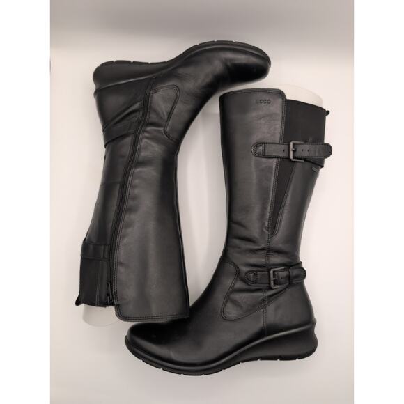 ECCO | Black Wedge GTX Tall Boots |  Size 39 - Picture 2 of 8